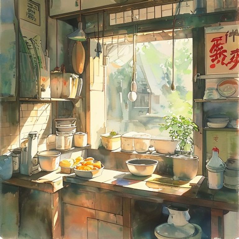 製麵廠的清晨：平口袋裝著一束又一束的白麵條