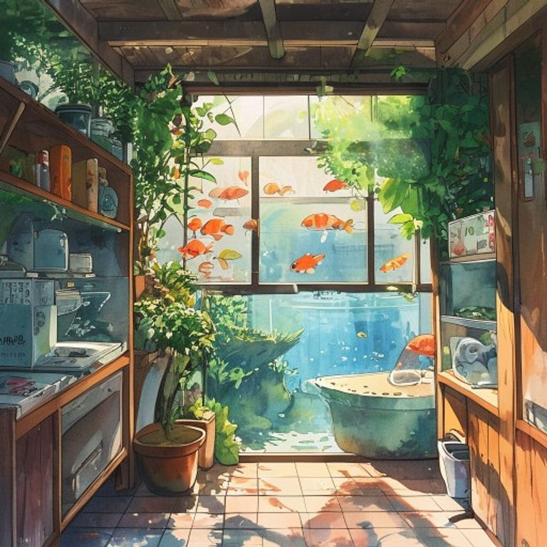 走進水族館：洞口袋與魚缸的午後