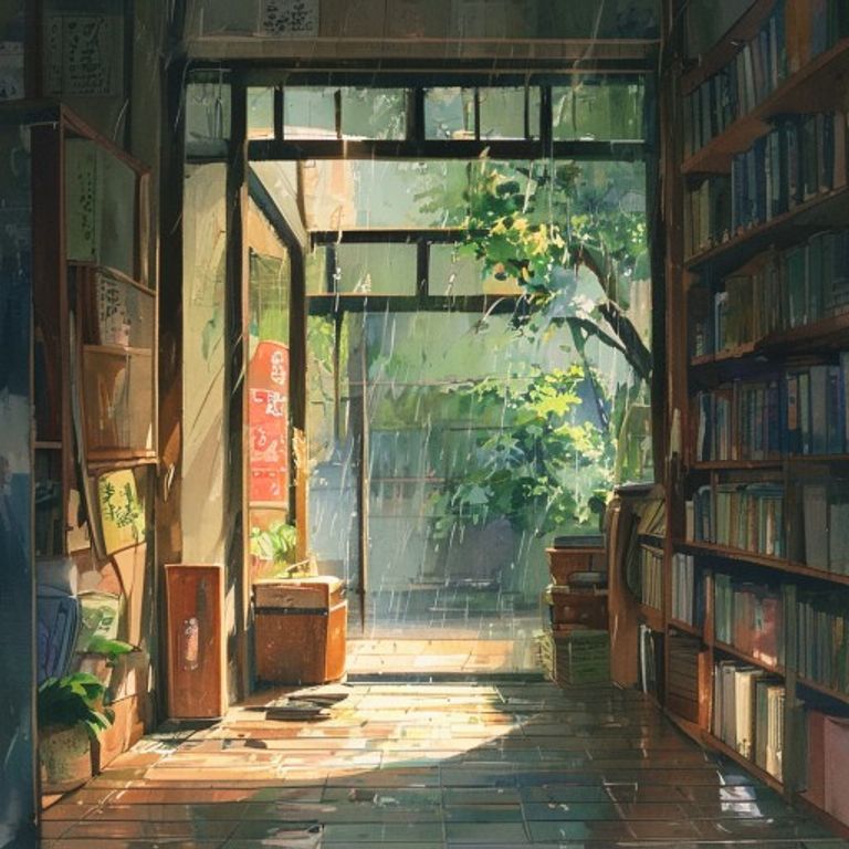 書店外的雨天：洞口袋包著一本剛買的小說