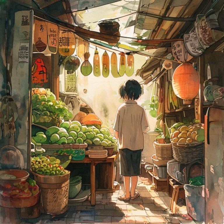 菇類攤販：背心袋裝著山裡的潮濕跟鮮味