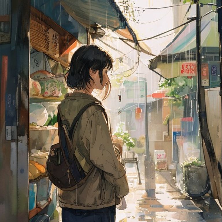 下雨天的麵攤：背心袋是唯一不怕淋的容器